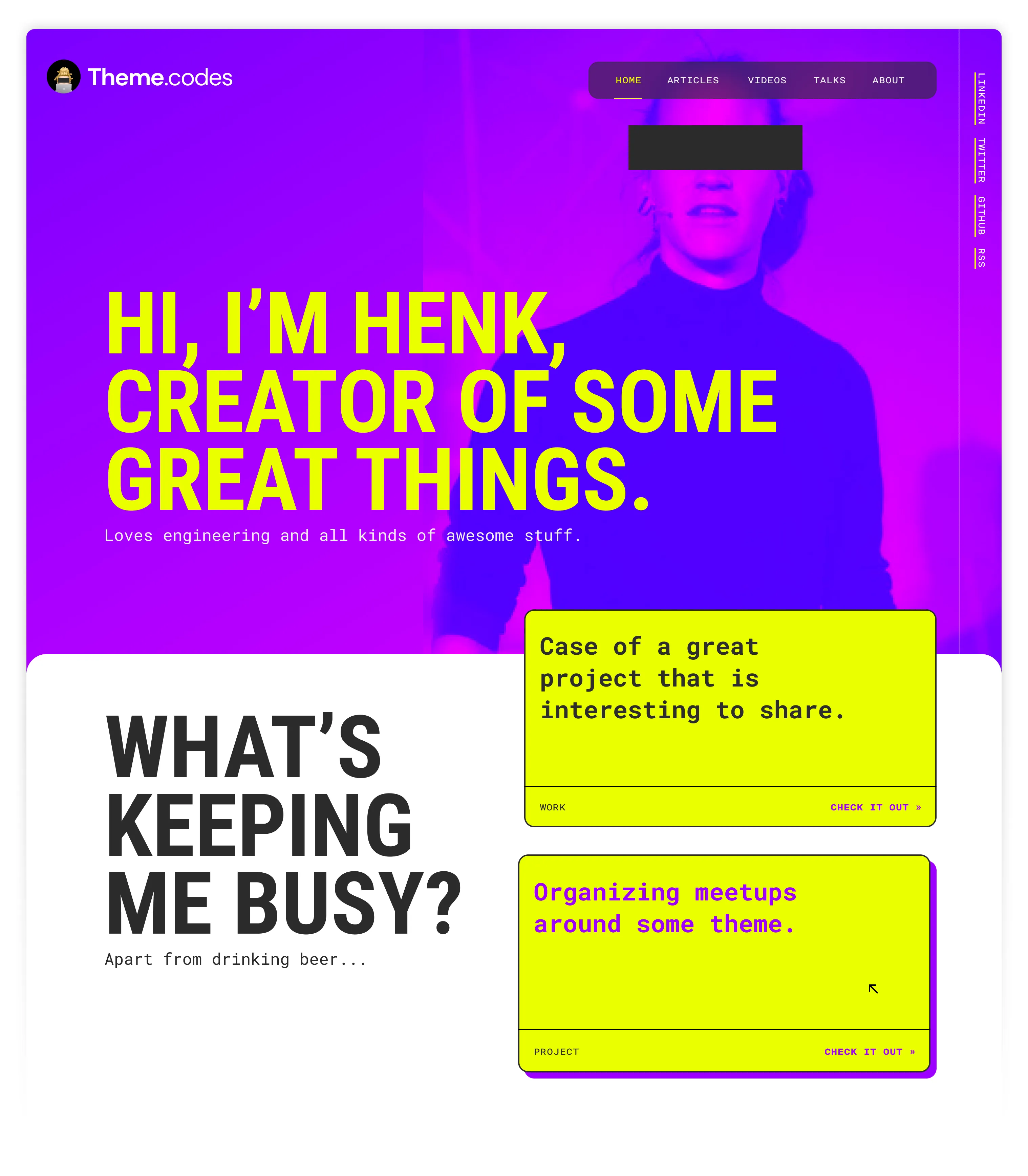 Theme for rockstar engineers