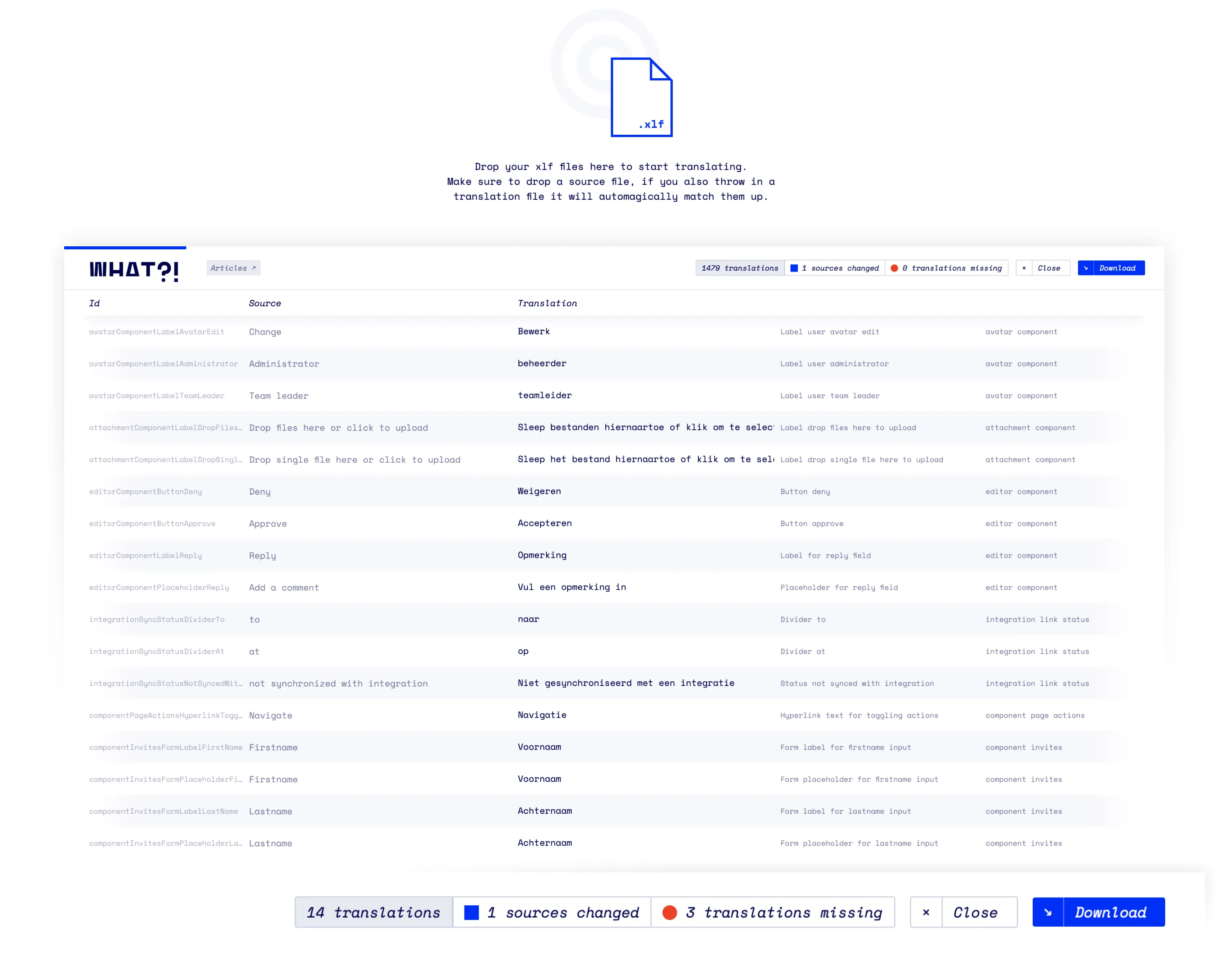 What?! Angular XLF translation app